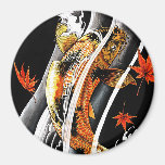 Cool Oriental Japanese Koi Lucky Carp Water Ink Refrigerator Magnet