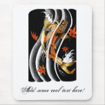 Cool Oriental Japanese Koi Lucky Carp Water Ink Mouse Pads