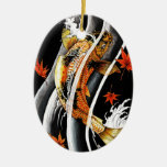 Cool Oriental Japanese Koi Lucky Carp Water Ink Christmas Ornament