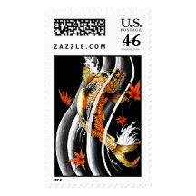 Cool Oriental Japanese Koi Lucky Carp Water Ink Stamps