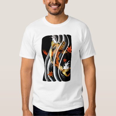 Cool Oriental Japanese Koi Lucky Carp Water Ink Tshirts