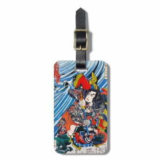 Cool oriental japanese Legendary Hero Samurai Bag Tag