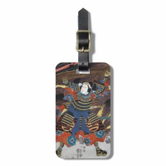 Cool oriental japanese legendary warrior samurai travel bag tags