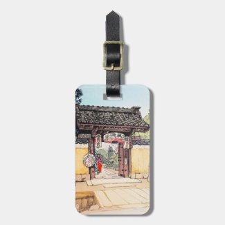 Cool oriental japanese Little Temple Gate scenery Travel Bag Tags