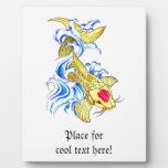 Cool Oriental Japanese Lucky Gold Koi Fish Carp Display Plaque