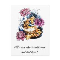 Cool Oriental Japanese Lucky Koi Carp tattoo Post Cards