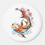 Cool Oriental Japanese Lucky Koi Flower Lotus Magnet