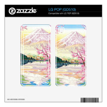 Cool oriental japanese mt Fuji spring cherry tree Decals For The LG POP