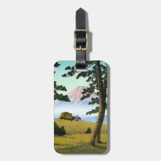 Cool oriental japanese mt fuji tagonoura landscape tags for bags