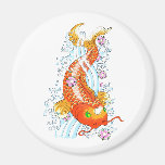 Cool Oriental Japanese Orange Comic Koi Fish Carp Magnets