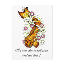 Cool Oriental Japanese Orange Lucky Koi Fish Carp Postcard