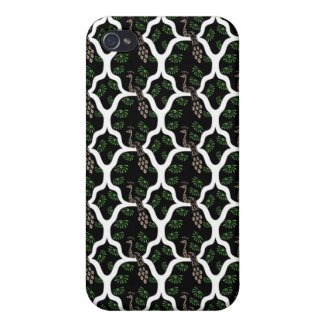 Cool oriental japanese peacock abstract pern iPhone 4/4S case