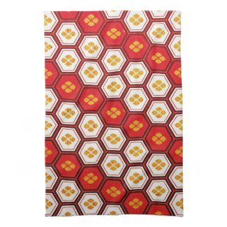 Cool oriental japanese pentagon vibrant patttern towels