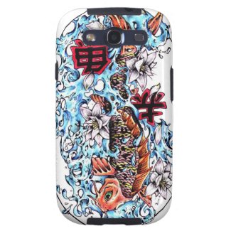 Cool oriental japanese red ink lucky koi fish samsung galaxy s3 cases