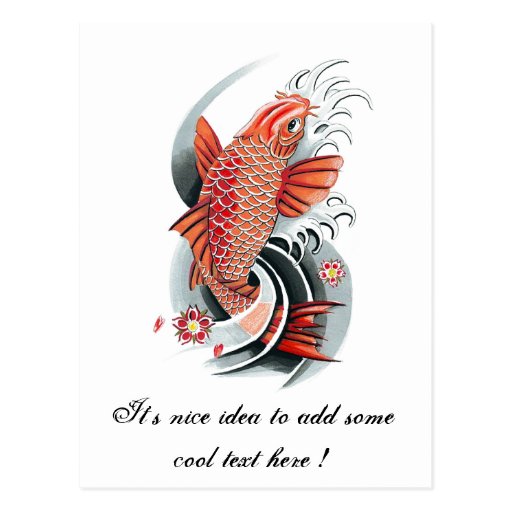 cool oriental japanese red koi carp fish tattoo postcard zazzle cool oriental japanese red koi carp fish tattoo postcard zazzle