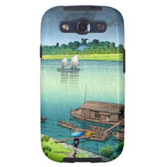 Cool oriental japanese scenery river side rain art samsung galaxy SIII case