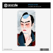 Cool oriental japanese Shunsen Natori Kabuki actor Decals For The iPhone 4S