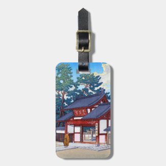 Cool oriental japanese summer village scene tag for luggage