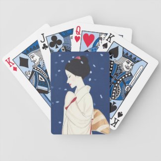 Cool oriental japanese tender geisha lady art bicycle card decks