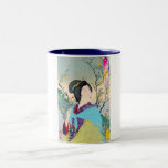 cool oriental japanese woodprint classic geisha coffee mug