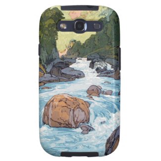 Cool oriental japanese Yoshida river scenery art Samsung Galaxy SIII Cover