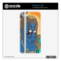 Cool oriental kabuki makeup warrior samurai art decals for the iPhone 4S
