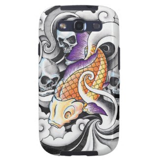 Cool Oriental Koi Carp Skull tattoo Galaxy SIII Case