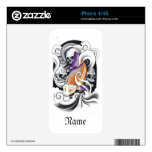 Cool Oriental Koi Carp Skull tattoo iPhone 4 Skins