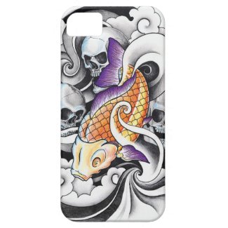 Cool Oriental Koi Carp Skull tattoo iPhone 5 Cover