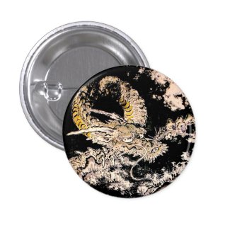 Cool oriental Legendary Ancient Chinese Dragon ink Buttons