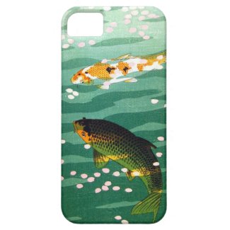Cool oriental lucky koi fishes emerald water art iPhone 5 cases