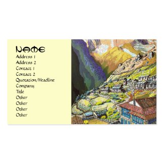 Cool oriental Namche Bazar Nepal mountain pass Business Cards