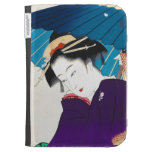Cool oriental Takane Koko Geisha with Umbrella Kindle Cases