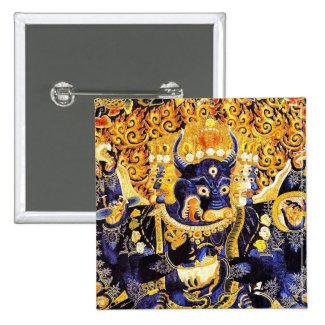 Cool oriental tangka Yamantaka death god tattoo Pinback Button