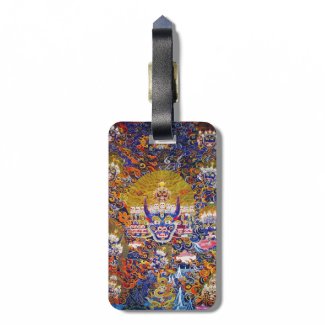 Cool oriental tangka Yamantaka death god tattoo Luggage Tag