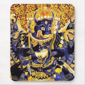 Cool oriental tangka Yamantaka death god tattoo Mouse Pad