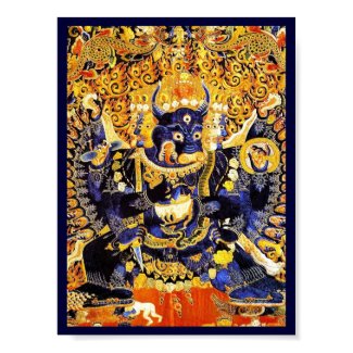 Cool oriental tangka Yamantaka death god tattoo Poster