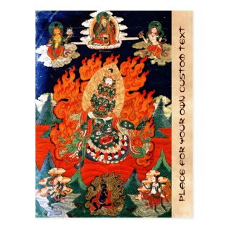 Cool oriental tibetan god thangka tattoo art post cards
