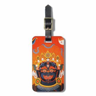 Cool oriental tibetan thangka Bhairava tattoo art Travel Bag Tag