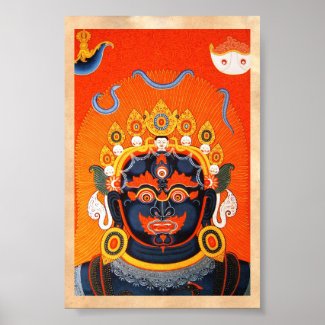 Cool oriental tibetan thangka Bhairava tattoo art Posters