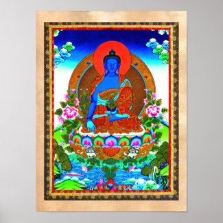 Cool oriental tibetan thangka Bhaisajyaguru tattoo Poster