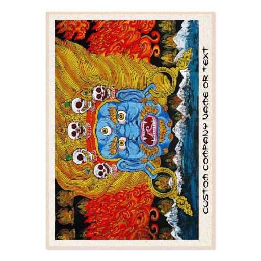 Cool oriental tibetan thangka demon tattoo art business card templates (back side)