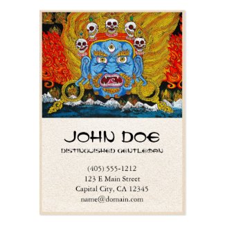 Cool oriental tibetan thangka demon tattoo art business card templates
