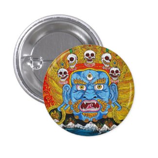 Cool oriental tibetan thangka demon tattoo art pins