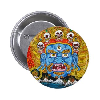 Cool oriental tibetan thangka demon tattoo art pins