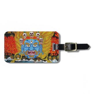 Cool oriental tibetan thangka demon tattoo art bag tags