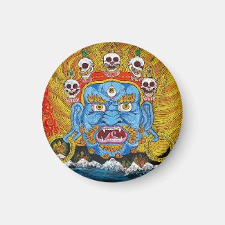 Cool oriental tibetan thangka demon tattoo art refrigerator magnet