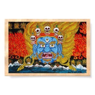 Cool oriental tibetan thangka demon tattoo art print