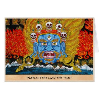 Cool oriental tibetan thangka god tattoo art greeting cards
