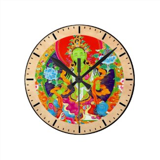 Cool oriental tibetan thangka god tattoo art clocks